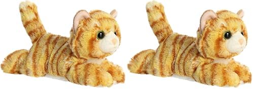 Aurora?? Adorable Mini Flopsie??? Ginger Cat??? Stuffed Animal - Mini Companions Ready for Playful Adventures - for Kids All Ages, Toddlers, Adults, and Families - Orange 8 Inches (Pack of 2) by Aurora%C2%AE