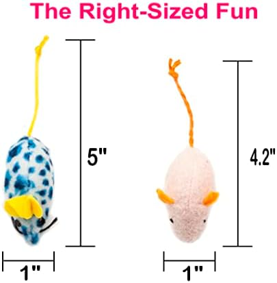 Fashion's Talk Mouse Cat Toys Soft Plush Catnip Mice Assorted Style Variety Pack 32 Count - Image 3