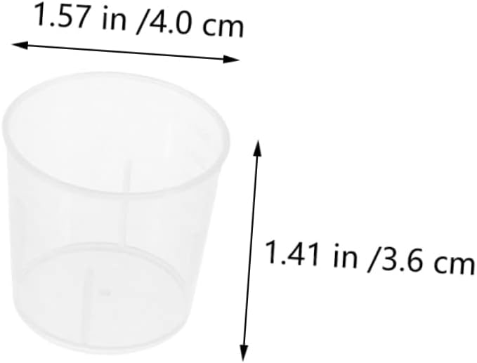100Pcs Reptile Feeding Cups Measuring Containers for Food Water for Gecko Lizard Pets Easy to Read Scales for Accurate Measurement