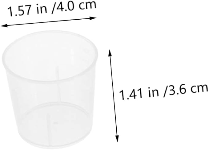 100Pcs Reptile Measuring Cups Food Water Scale Cups for Easy Feeding for Pets Washable for Bearded Dragons Geckos and Lizards