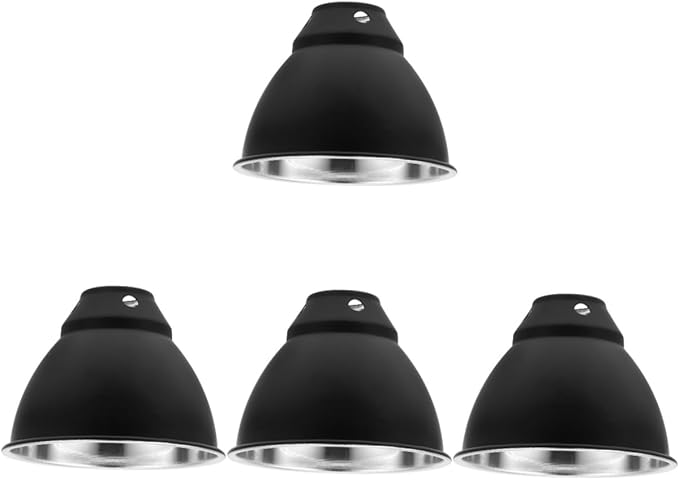 Cabilock 4pcs Reptile Heat Lamp Shade Reflector for Terrarium Insulated Design Easy to Install Compatible Various Reptile Tanks Thick Reflective Dome