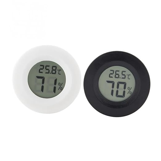 UKCOCO 4pc Digital Hygrometer Thermometer Round Acrylic Reptile Humidity Indoor Temperature Humidity Monitor for Pet Store Home
