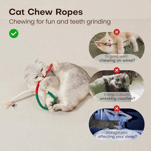 Potaroma Cat Toys Chew Ropes 3Pcs with Refillable Natural Catnip - Image 2