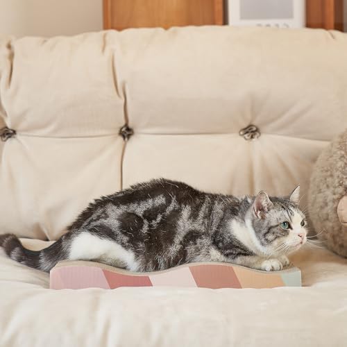 SIDAZON Cat Scratch Pad Cardboard cat scratchers for Indoor Cats Reversible Large Wide Corrugated with Catnip(1pcs) - Image 5