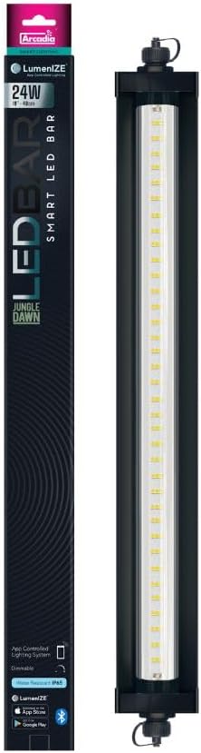 Arcadia LumenIZE Jungle Dawn LED Bar 19" Long 24 Watts High Lumen Output – Smart LED Light Bars for Indoor Reptiles Terrariums, Plants and Bioactive Setups, Long Lasting Easy to Use Natural Lighting