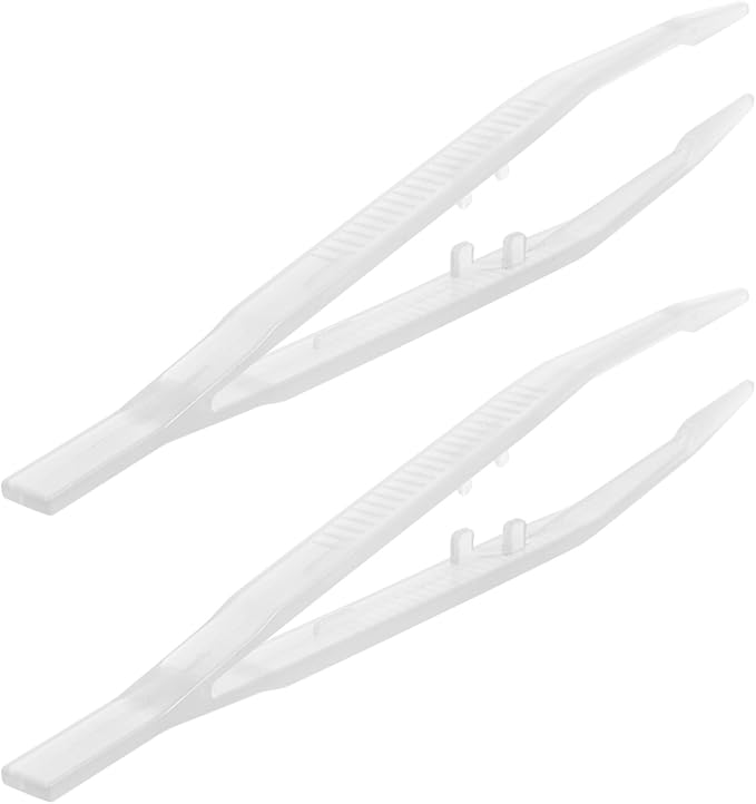Totority 18cm Glow-in-The-Dark Reptile Feeding Tweezers Clamp Pliers 2PCS Flexible Feeding Tool for Lizards Tortoises Frogs and Other Pets