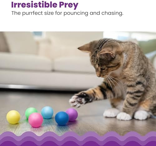 Catstages Replacement Balls for Cat Track Toys, Multicolored, 1.6", 6-Pack - Image 4
