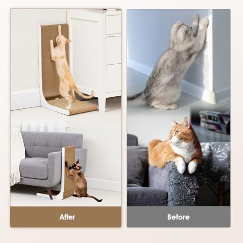 EHEYCIGA Cardboard Cat Scratcher for Indoor Cats, 32 Inch, White - Image 3