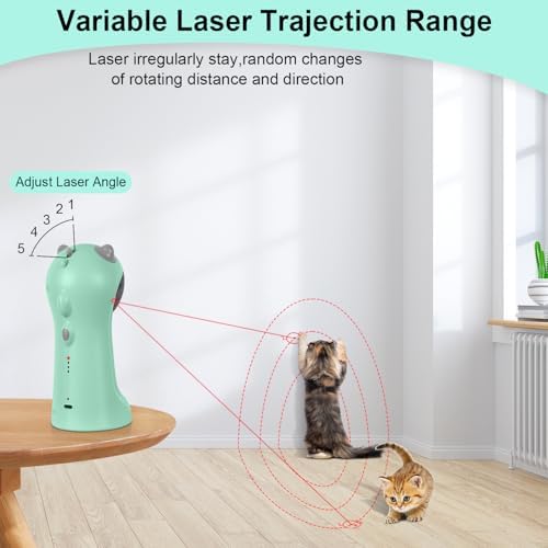 TBTeek Cat Toy, Automatic Cat Toy, 5 Fun Patterns, 4 Speed Modes (Green) - Image 2
