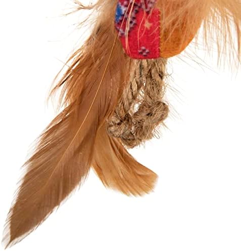 Instincts by SmartyKat 2-Pack HappyNip Love Mates Feather Birds Plush Cat Toys, Contains Catnip & Silvervine - Orange/Green, 2-Pack - Image 7