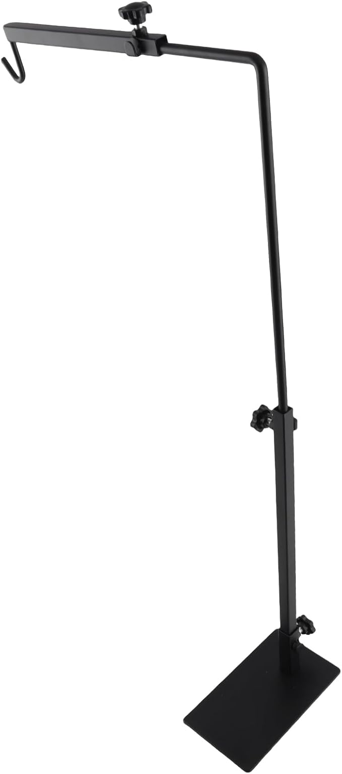 Adjustable Landing Light Lamp Stand Bracket, Reptile Heat Lamp Holder, Sturdy Metal Adjustable Height and Width Light Stand with Wire Clip for Tortoise Centipede Spider