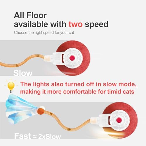 Jkanti Interactive Cat Toys for Indoor Cats,The 3rd Generation Agile Moving Cat Ball with Elastic Mesh Tail,Automatic Kitten Toys for Bored Indoor Cats,Motion Activated (Orange) - Image 3