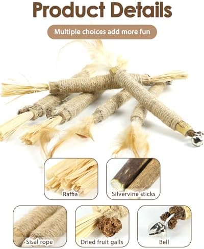 Tocirelo Cat Toys Silvervine Sticks, Natural Catnip Toys for Indoor Cats - Image 5