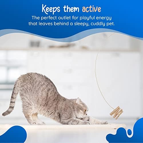 Cat Dancer Interactive Cat Toy - Fun and Fitness for Your Furry Friend - Engaging Paper Roll Attached with 30 Inches Flexible Spring Steel Wire for Playful Cats – 6 Pack - Image 5
