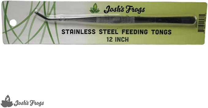 Josh's Frogs Stainless Steel Curved Reptile Feeding Tongs (12 inch)