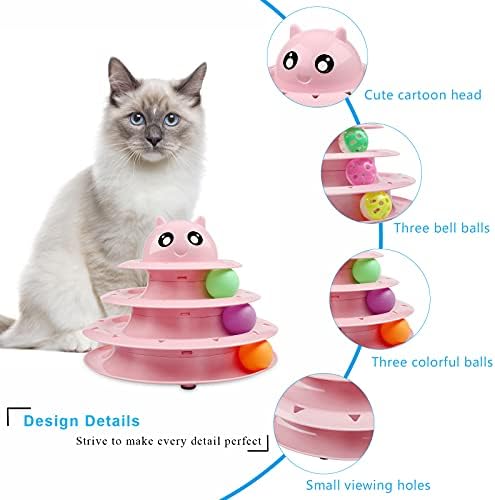 UPSKY Cat Toy Roller 3-Level Turntable Cat Toys with Six Colorful Balls - Image 4