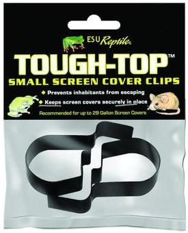 Zilla Tough Top Terrarium Screen Cover Clip [Set of 3] Size: Small (0.25" H x 0.5" W x 4.25" L)