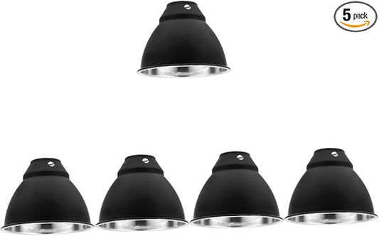 Cabilock 5pcs Reptile Tank Heat Lamp Shade Insulated Reflector for Optimal Light Utilization Easy Installation Fits Standard Reptile Light Fixtures for Lizards and Turtles