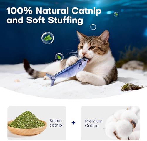 Potaroma Cat Toys Bite-Sized Flopping Fish with Catnip - Image 5