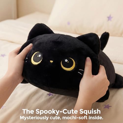 Mewaii Black Cat Plush Pillow Cute Plushies, Squishy & Huggable, 13 in - Image 5