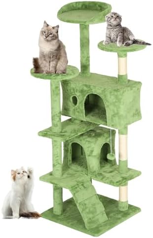 FDW | 54" Cat Tree Tower | Green | Multi-Level Indoor Activity Center by FDW