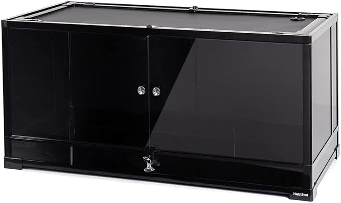 Habistat Glass Terrarium for Reptiles 36"x18"x18" – Stackable Reptile Enclosure for Inverts & Amphibians with Lock & Waterproof Base, Ideal Terrarium Tank for Chameleons, Geckos and Bioactive Setups