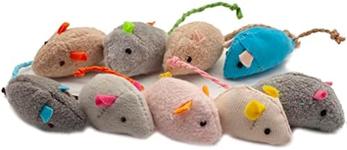 Fashion's Talk Cat Mice Toy 18-Pack Plush Catnip-Filled Mice Toys for Indoor Cats - Realistic Design, 9 Assorted Colors, 2 of Each, Value Pack - Image 6