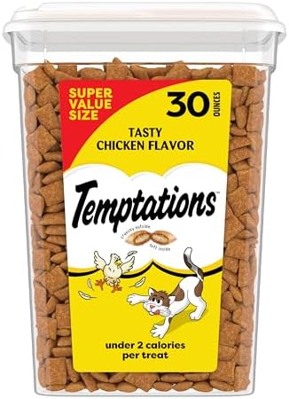 Temptations Classic Crunchy and Soft Cat Treats, Tasty Chicken, 30 oz by Temptations
