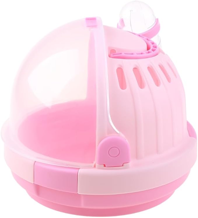 Pet Cages Travel Cage Hamster Outgoing for Bag with Water Bottle for Pet Accessories(Pink)