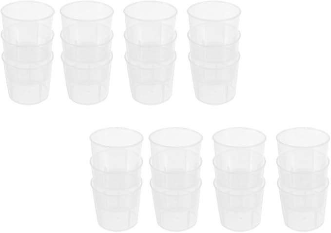 100 Pcs Reptile Feeding Cups Measuring Containers Washable Scale for Lizard and Crawling Pets, Multifunctional White Food Measuring Dishes for Terrarium Use