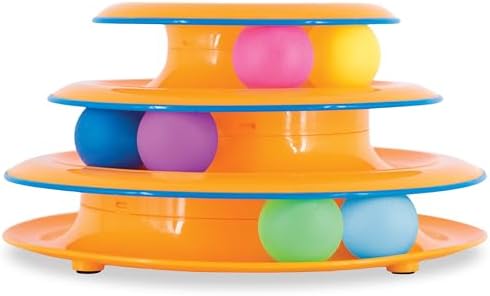 Catstages Tower of Tracks Interactive Cat Toy, 6 Spinning Balls, 10" x 5.3" by Catstages