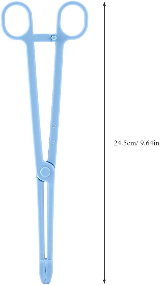 EBTOOLS Reptile Feeding Clip, 24.5cm/9.64inch Blue Plastic Clip Reptile Plastic Tweezers Tongs Feeding Tool for Tortoise Lizard Frog Spider Tarantulas