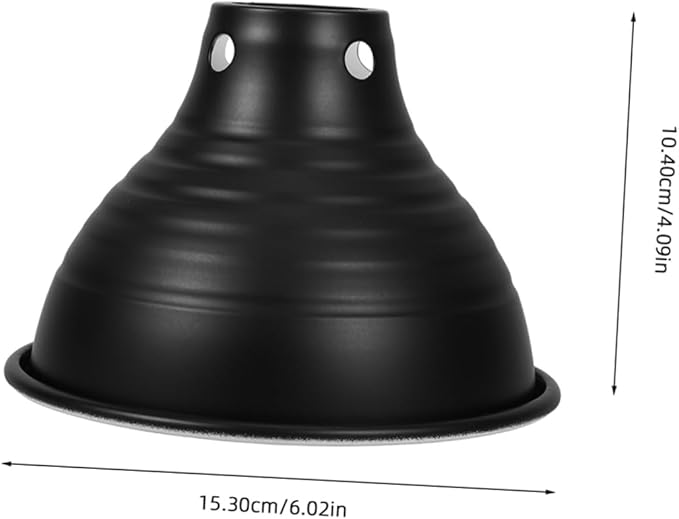 HEALLILY 2pcs Reptile Heat Lamp Dome Shade Insulation Reflector for Optimal Heating Terrariums for Pet Stores and Home Use Black with Interior Maintains Humidity and Temperature