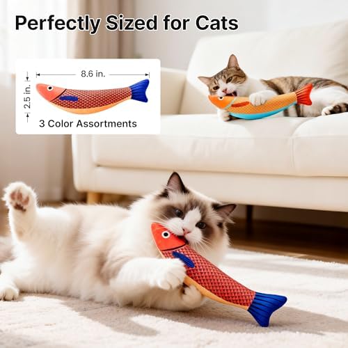 Potaroma Cat Toys Saury Fish, 3 Pack, Catnip Crinkle Sound, Soft and Durable, Interactive Kitten Kicker for Indoor Kitty Exercise 9.4 Inches for All Breeds - Image 5
