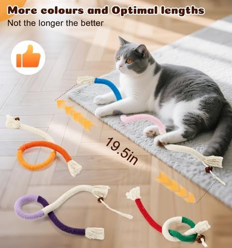 Cat Chew Ropes 4Pcs, Safe Cat Chew Toys for Indoor Cats with Catnip - Image 6