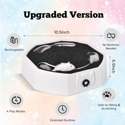 Automatic Cat Toy, Rechargeable Interactive Cat Toy with 4 Modes & Sounds - Image 4