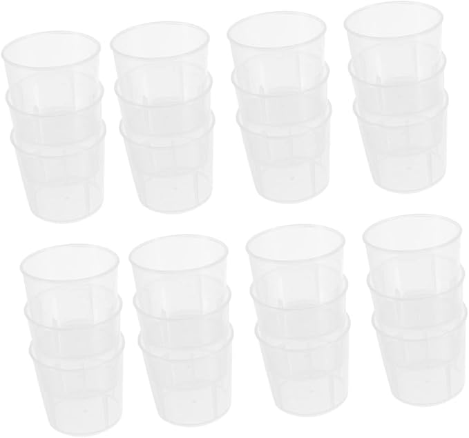 100Pcs Reptile Feeding Cups Measuring Containers for Food Water for Gecko Lizard Pets Easy to Read Scales for Accurate Measurement