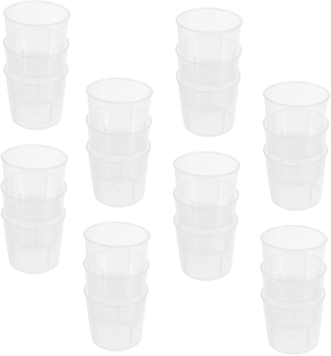 Happyyami 100pcs Measuring Cups for Reptiles Washable Feeding Containers Scales for Accurate Food and Water Measurement for Pet Owners