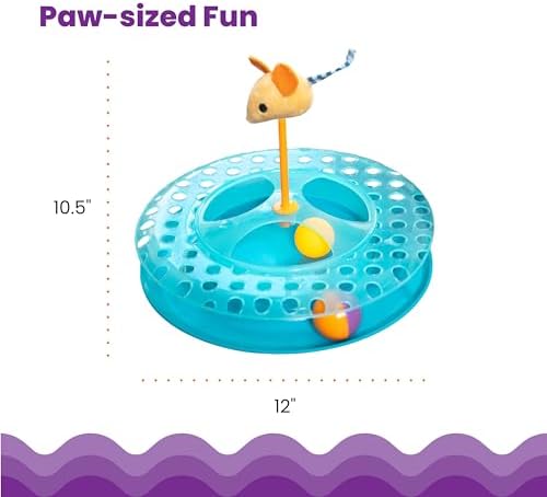 Catstages Cheese Chase Interactive Cat Track Toy with Balls and Catnip Toy, Multicolored - Image 5