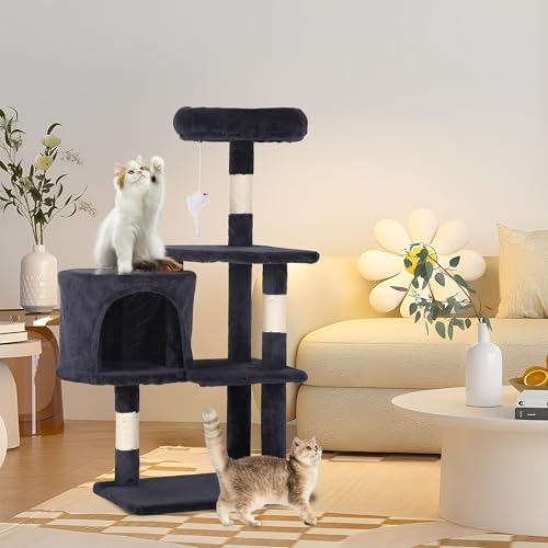 FDW | 36" Cat Tree Tower | Dark Gray | Multi-Level Indoor Activity Center - Image 2