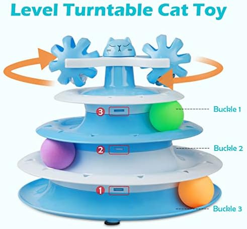 UPSKY Cat Toy Roller 4-Level Turntable with Colorful Balls and Bell Ball - Image 3