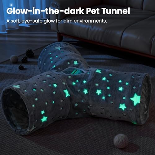 Tempcore 3-Way Cat Tunnel Toy, Collapsible, Self-Luminous Tube for Cats - Image 2