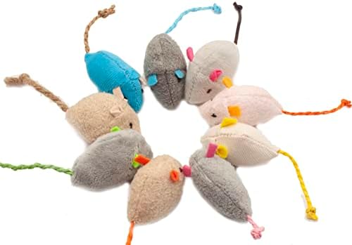 Fashion's Talk Cat Mice Toy 18-Pack Plush Catnip-Filled Mice Toys for Indoor Cats - Realistic Design, 9 Assorted Colors, 2 of Each, Value Pack - Image 2