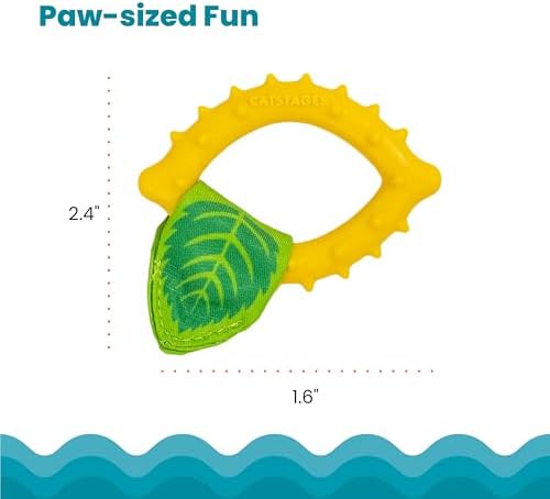 Catstages Dental Lemon Teether Interactive Chew Cat Toy with Catnip, 2.4" - Image 5