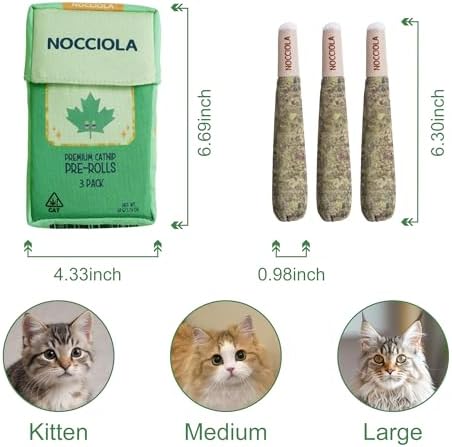 Nocciola 3 Pack Catnip Toys for Cats, Funny Cat Toys Filled with 100% Pure Organic Catnip, Safe Kitten Teething Chew and Kicker Toys - Image 2