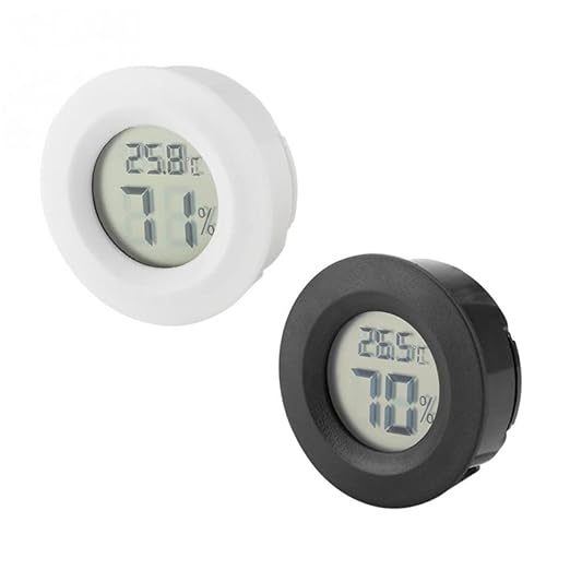 Garneck 8pcs Reptile Pet Humidity Compact Digital Thermometer Temperature Humidity Gauge for Pet Boxes