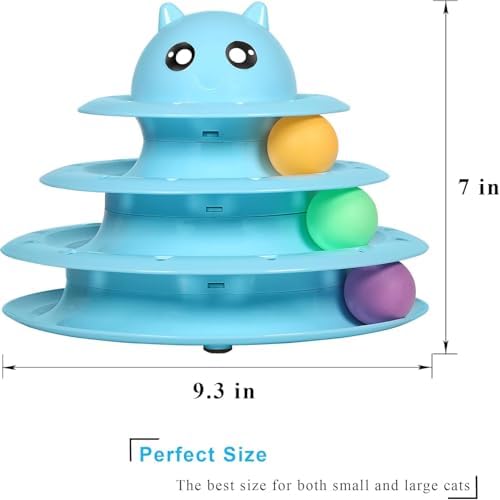 UPSKY Cat Toy Roller 3-Level Turntable Cat Toys with Six Colorful Balls - Image 2