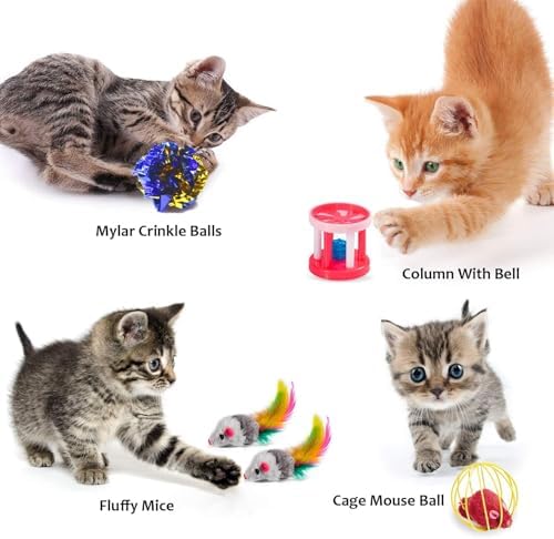 AILUKI 35PCS Cat Toys Variety Pack for Indoor Cats, Kitten Toys Cat Tunnel - Image 5