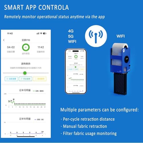 Smart Aquarium Filter with APP Control, High-Efficiency Hanging Filter for 4800L Tank, Liquid Level Sensor, Powerful Filtration for Sea Water