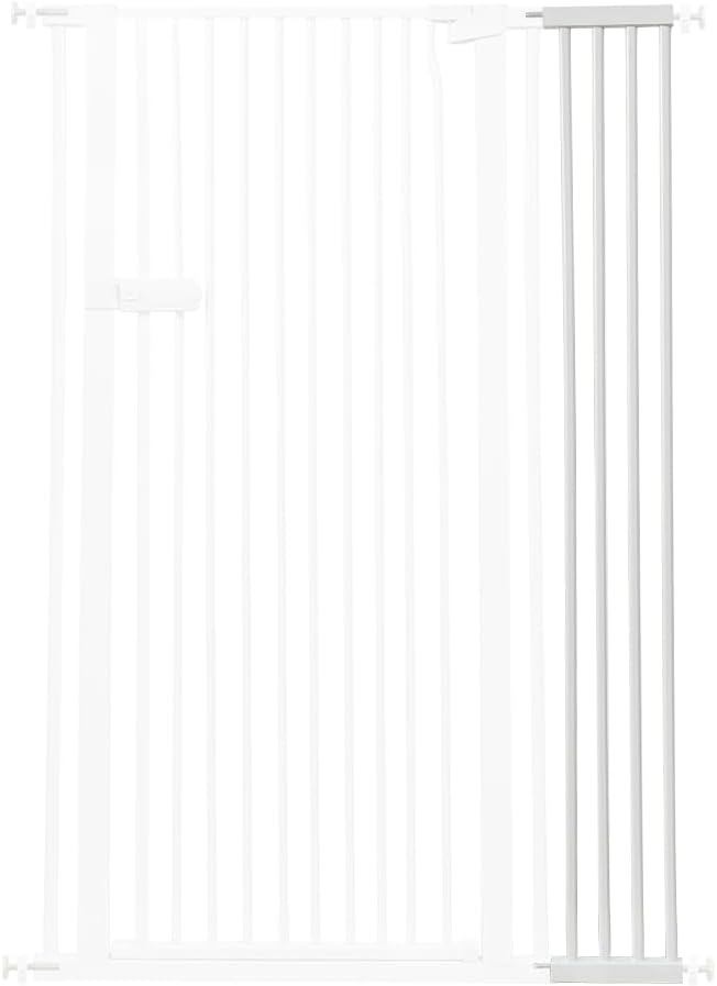 Lumizone Extra Tall Cat Gate Extension Kit 61.02" High Pressure Mounted 2025 New 8.27" Extra Wide 1.37" Gap No Drilling Tall Pet Gate for Dogs (White, 61.02" H x 8.27" W, Extension)